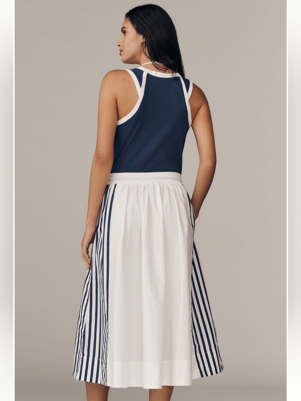 Daily Practice Drawstring Twofer Midi Dress Size M NWT - Picture 4 of 6